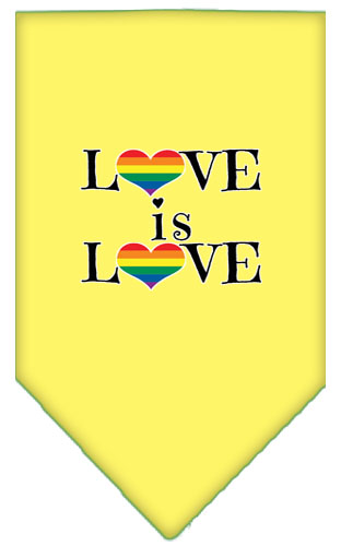 Love is Love Screen Print Bandana Yellow Small